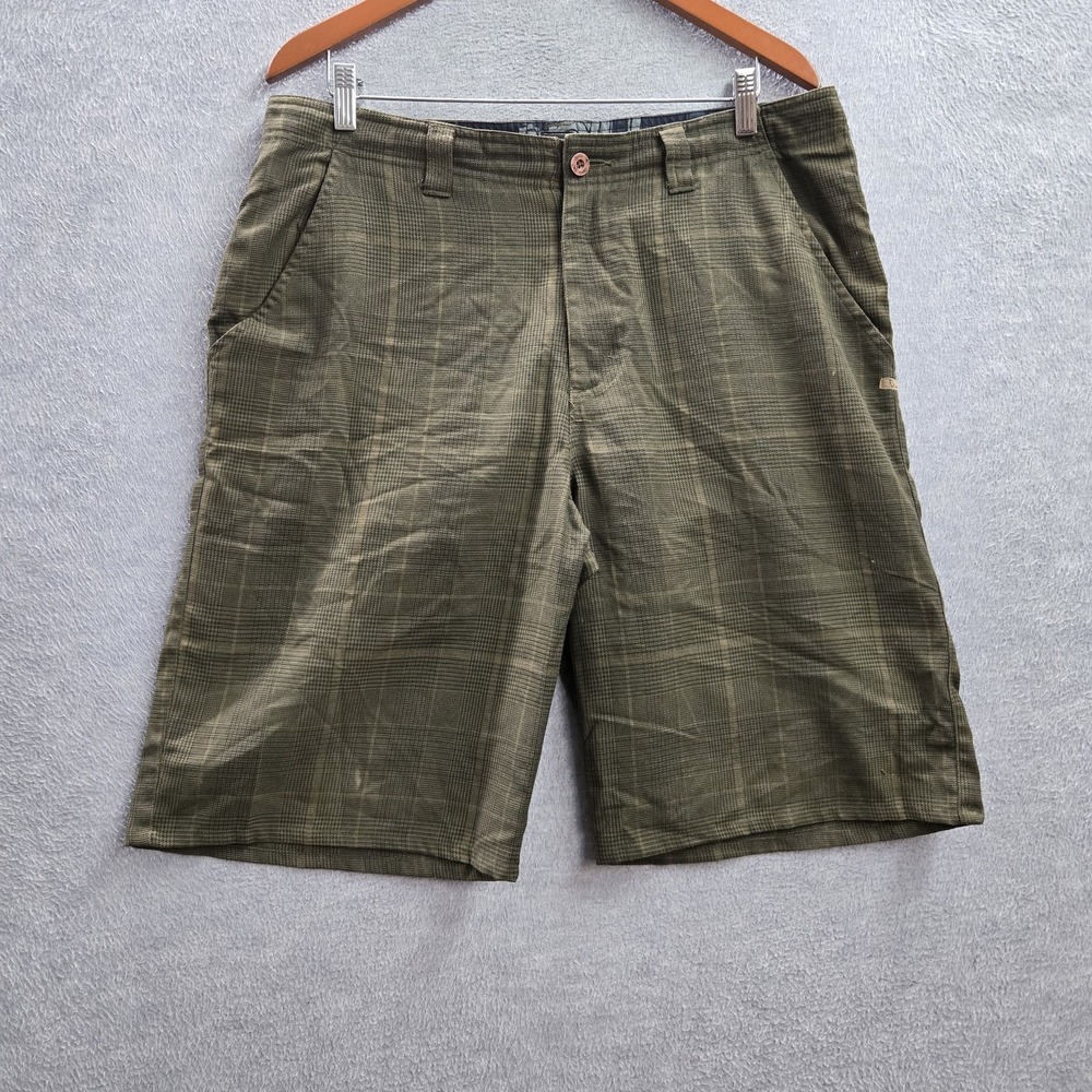 O'Neill Men Shorts 34 Green Plaid Bermuda Airborne Grunge Skater 11" READ
